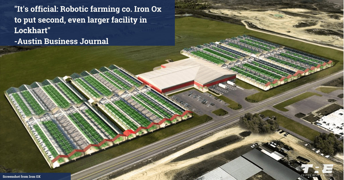 image of a new plant facility in Lockhart, TX by Iron Ox